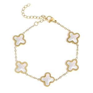 Clover Bracelet (Mother Of Pearl) – 18K PVD Gold 316L Stainless Steel